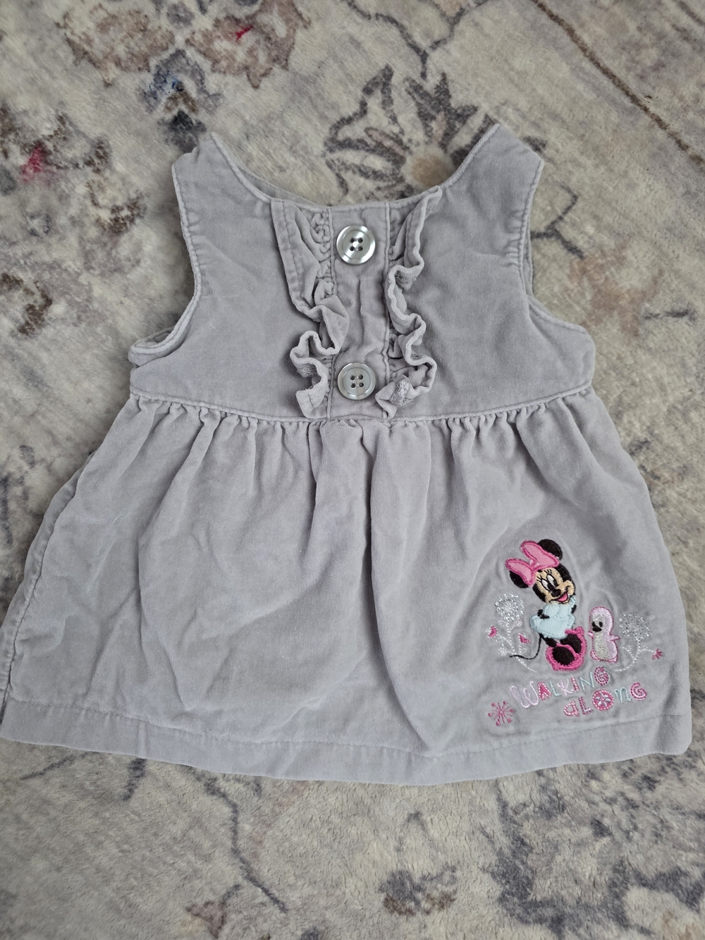 Disney Light Gray Minnie Mouse Ruffle Dress